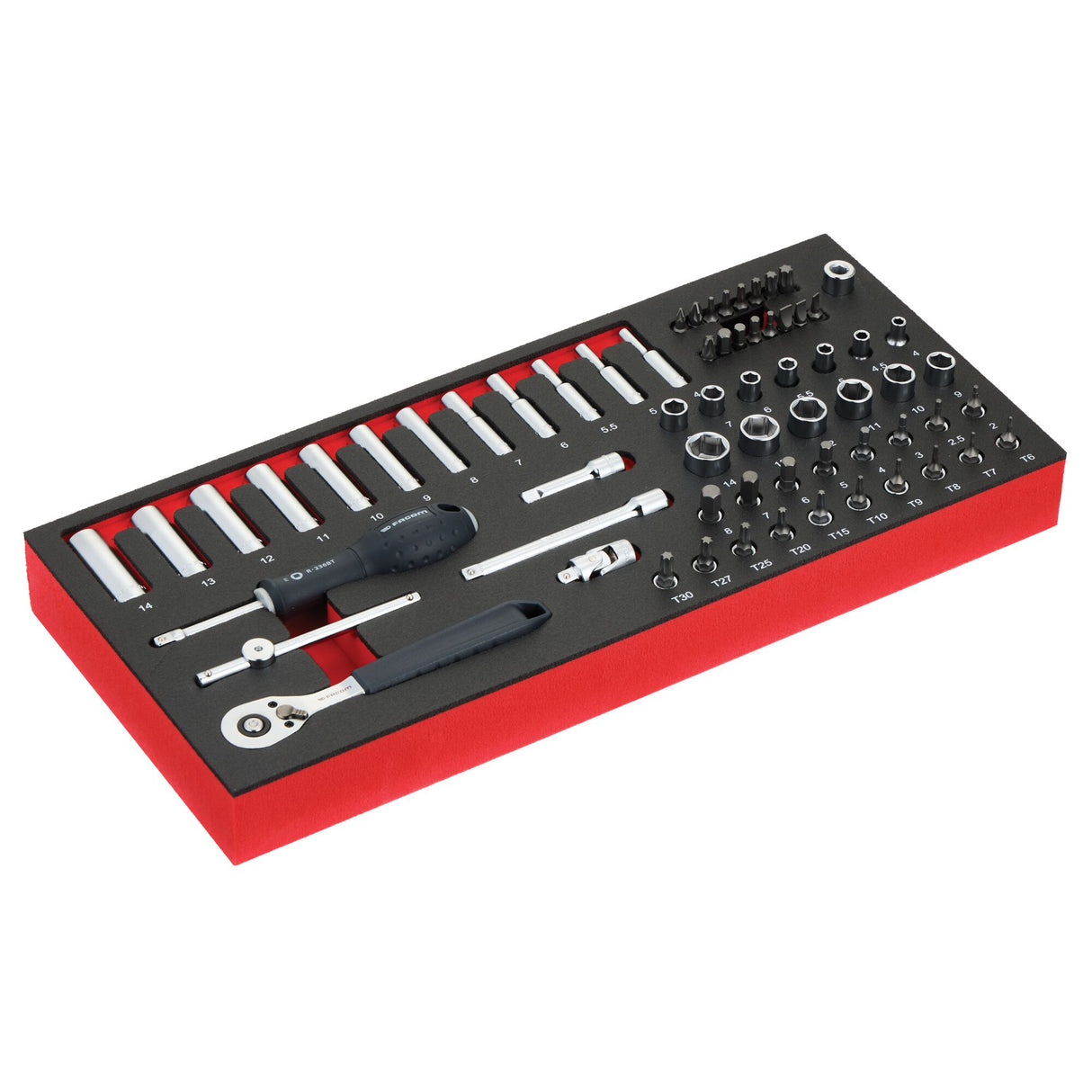 MODM.RL151-66 - Module doppen standaard 1/4" 66-delig - foam inlay