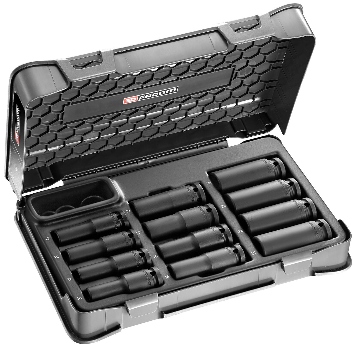 Set Met Impact-Doppen 1/2" Lang Van 10 Tot 24 Mm