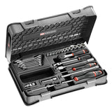 Coffret douilles, 6 pans métriques et clés, 27 pièces, 1/4"