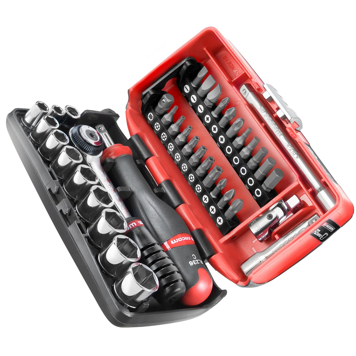 Koffer met doppen 1/4" 6-kant, metrisch - R2NANO