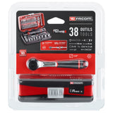 Koffer met doppen 1/4" 6-kant, metrisch - R2NANO