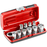 11-Delige Set 6 Kant 1/4' Met R.180Hx Doorsteekratel- En Doppen