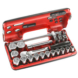 Koffer DBOX 6-kant metrische doppen 1/2" - 22 stuks -