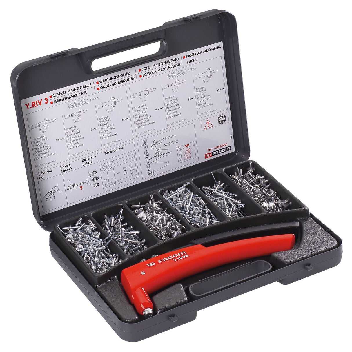 Onderhoudskoffer met aluminium blindklinknagels